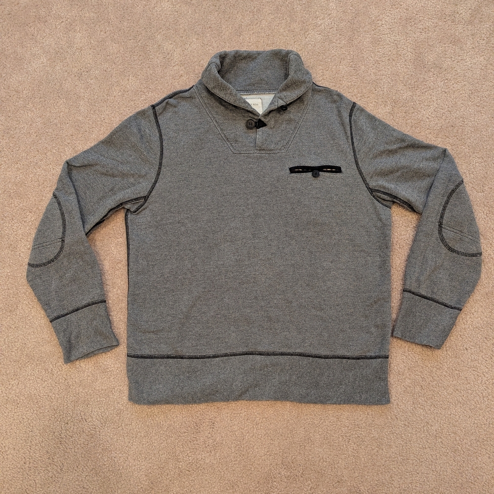 Billy Reid Men's Gray Turtleneck Shawl Collar Sweater